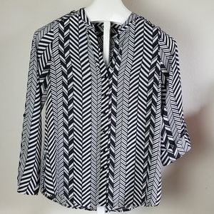 Women's Zac & Rachel Black white long sleeve top S